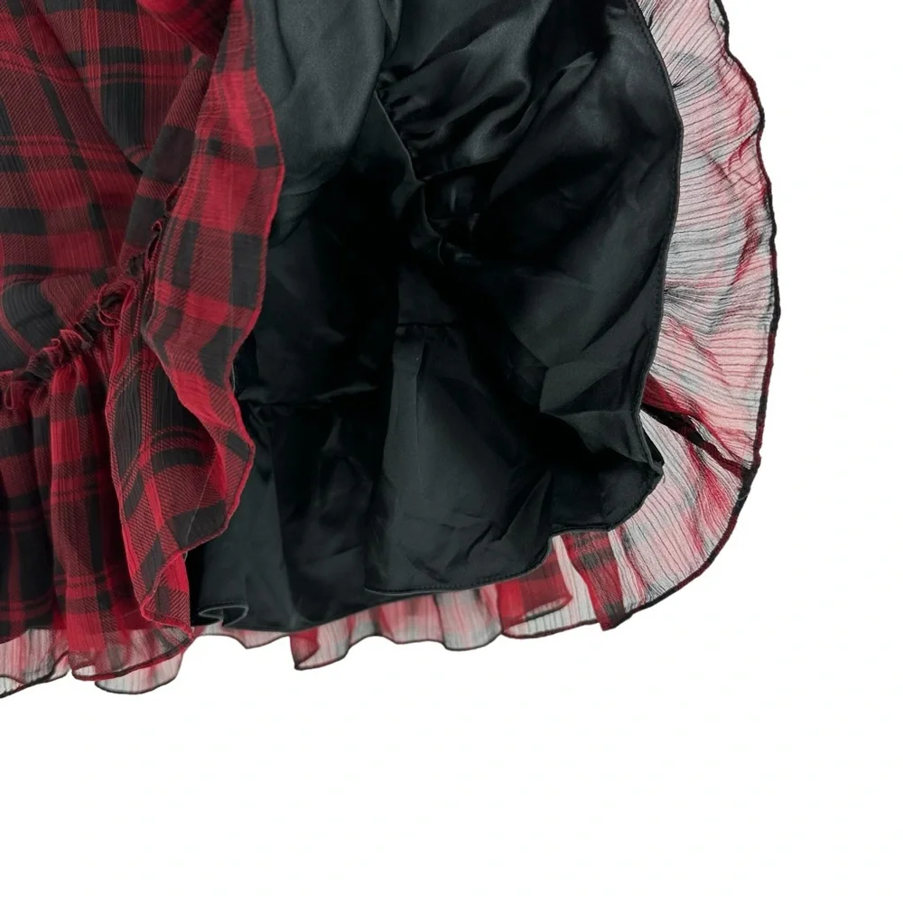 Ralph Lauren Plaid Black Red Dress